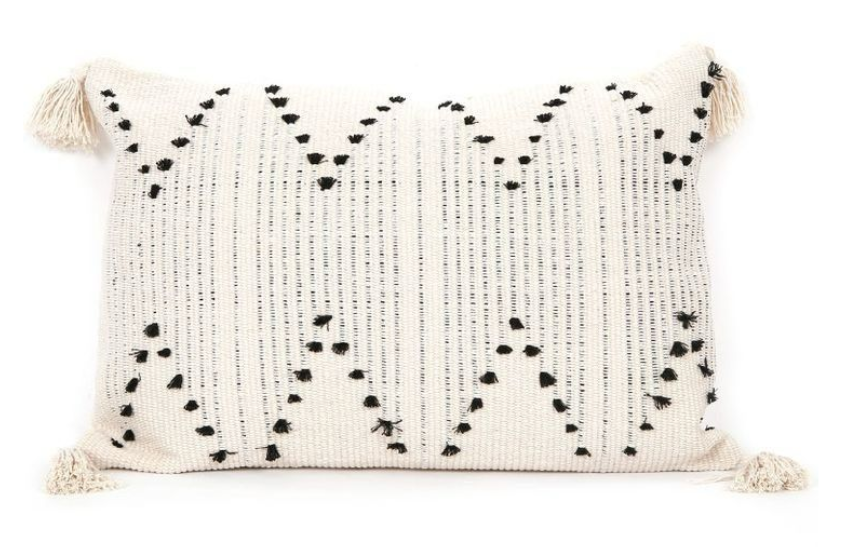 Marina Cushion Black and Natural 35 x 50 Cm
