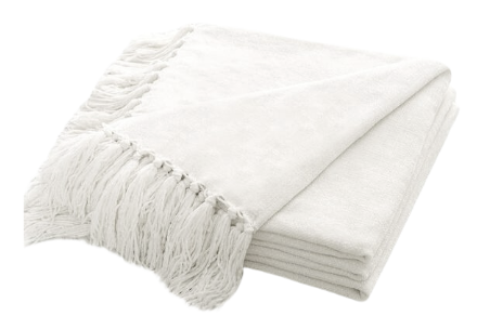 Cobertor Liso Con Fleco Natural KZ