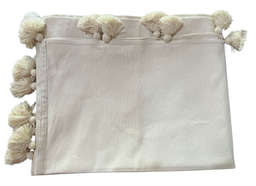 Cobertor Liso Con Borlas Natural IND