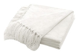 Cobertor Liso Con Fleco Natural KZ